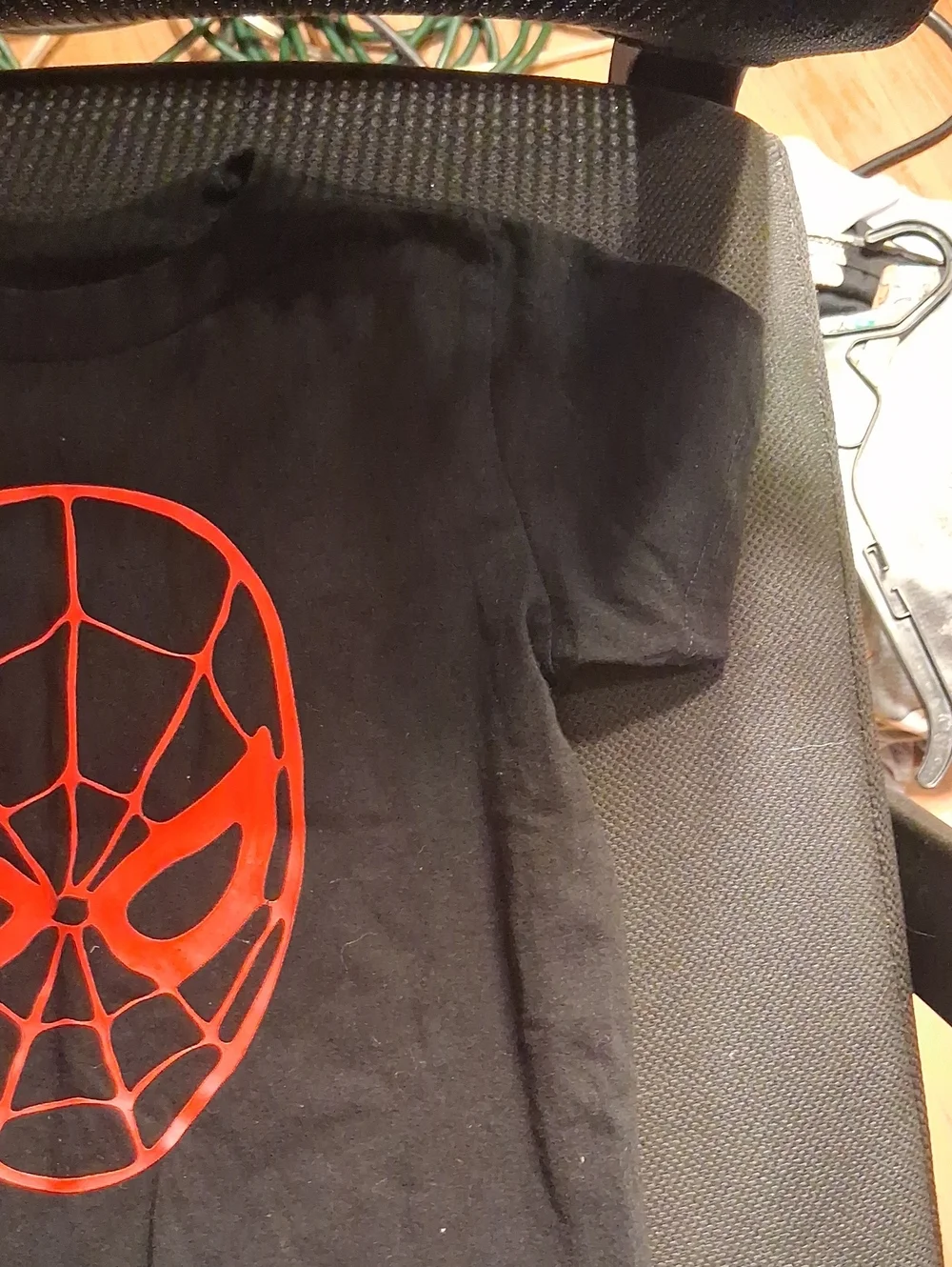Marvel Black Tee with Red Spider Mask Graphic - Picture 2 of 4